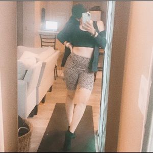 High waisted leopard print biker shorts